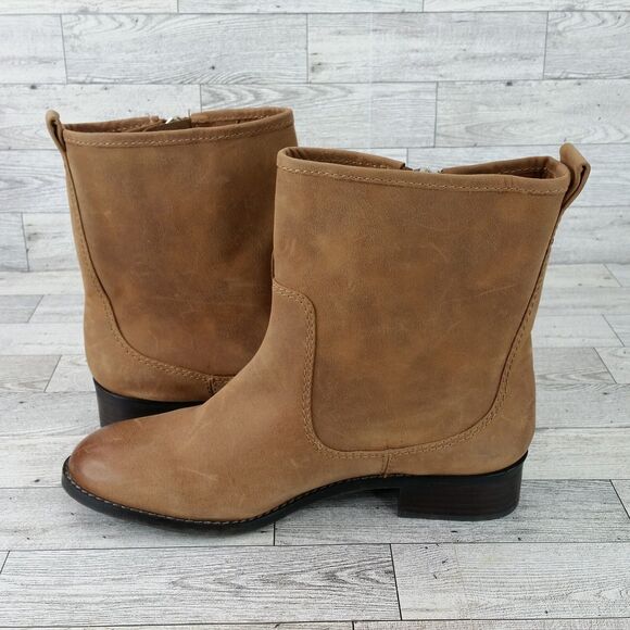 Antonio Melani Booties Cognac Brown Leather Ankle Boots Sz 8 M Steampunk Western - Picture 6 of 9